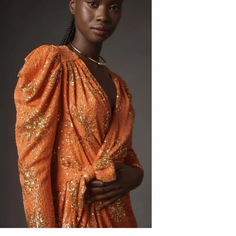 Farm Rio Sunny Mood Sequin Long-Sleeve Mini Dress size XS new nwt - Picture 2 of 7